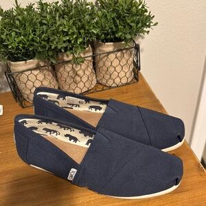 TOMS Navy Blue Slip-On Shoes